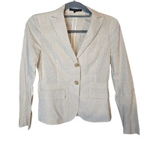 Theory Cream Pinstripe Blazer